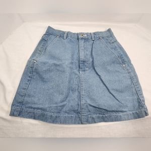 VINTAGE BRITTANIA PENTIMENTO DENIM STYLE SKIRT, JUNIORS, SIZE 9, BLUE